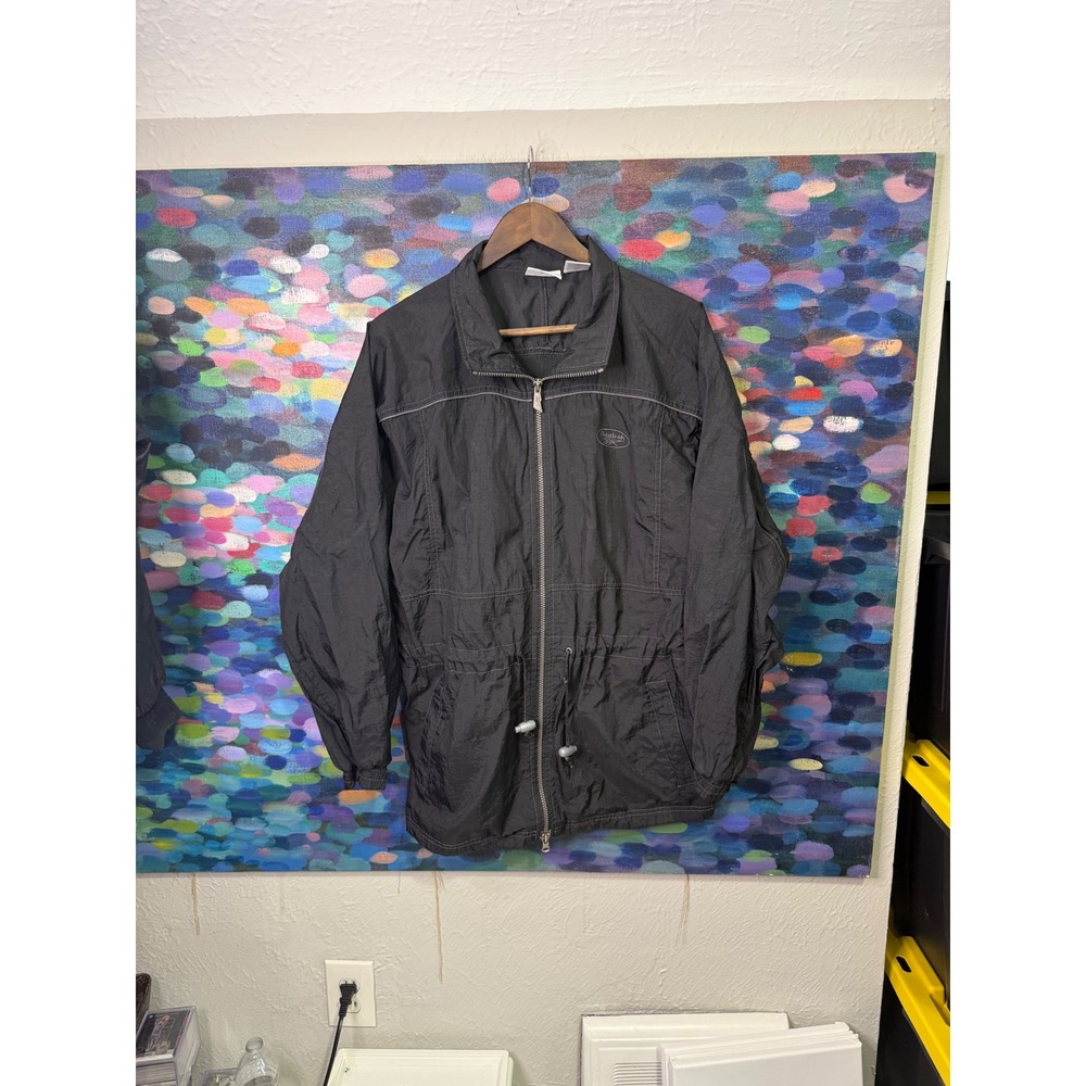 Vintage 90s Reebok Black  Windbreaker Jacket Women's Size L